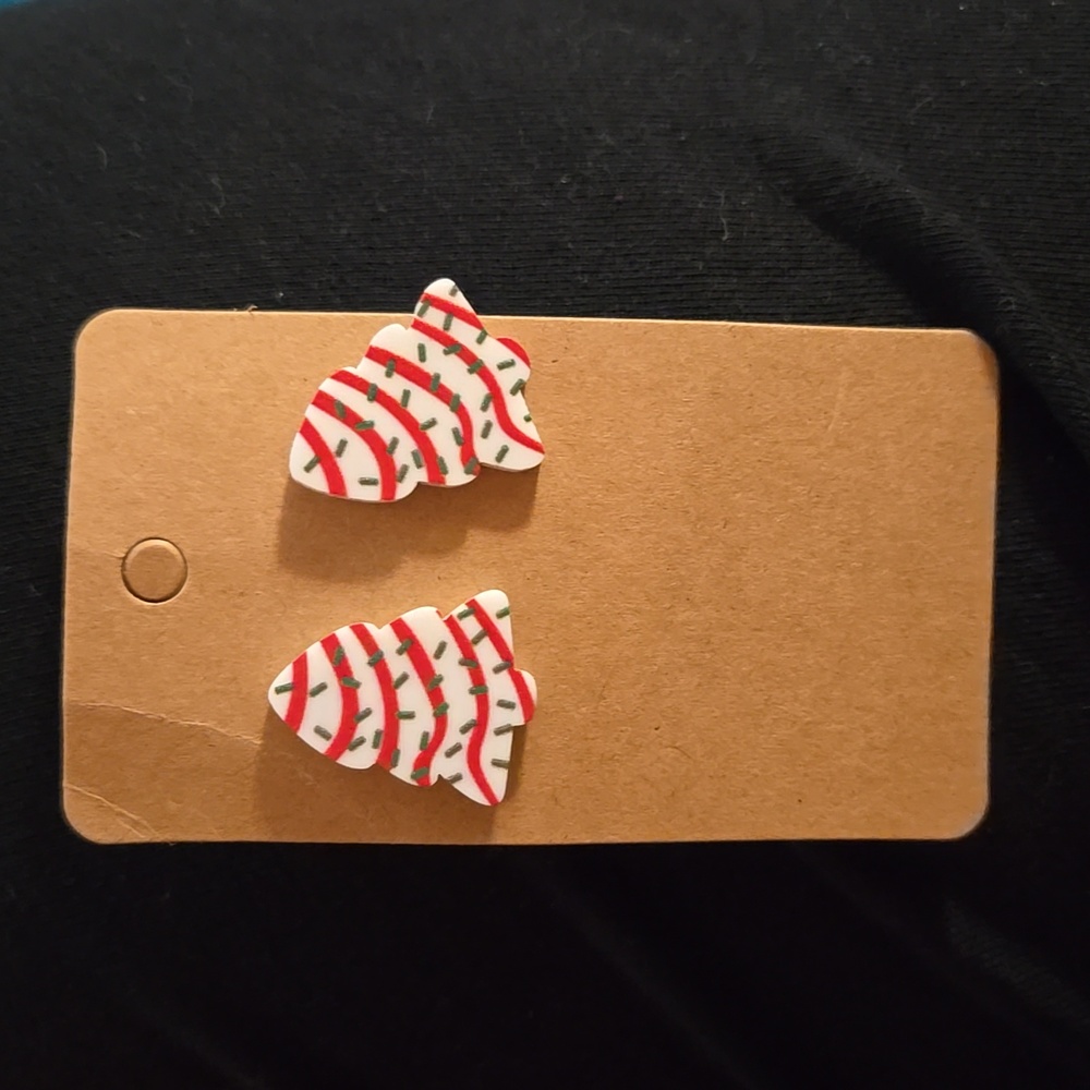 Christmas Tree Cake Earrings